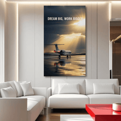 Dream Big Work Bigger Motivational Canvas Wall Art Print
