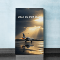 Dream Big Work Bigger Motivational Canvas Wall Art Print