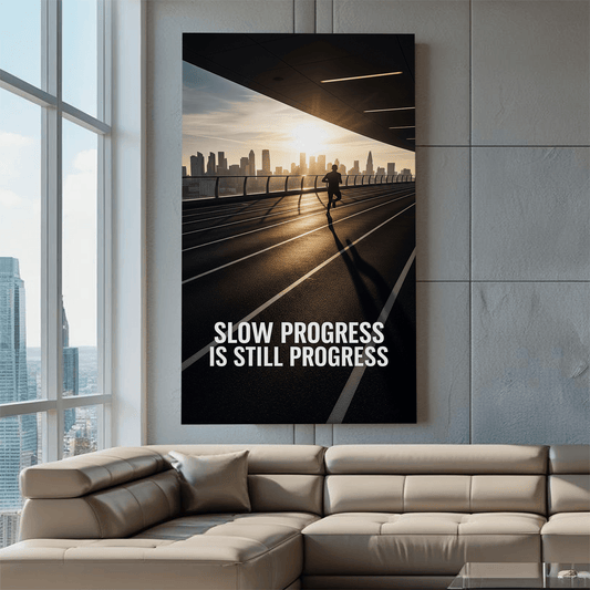 Slow Progress Is Still Progress Motivational Canvas Wall Art Print