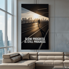 Slow Progress Is Still Progress Motivational Canvas Wall Art Print