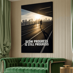 Slow Progress Is Still Progress Motivational Canvas Wall Art Print