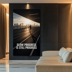 Slow Progress Is Still Progress Motivational Canvas Wall Art Print