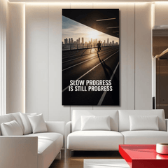 Slow Progress Is Still Progress Motivational Canvas Wall Art Print