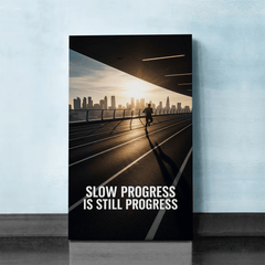 Slow Progress Is Still Progress Motivational Canvas Wall Art Print