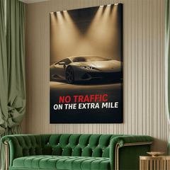 No Traffic on the Extra Mile Motivational Canvas Wall Art Print