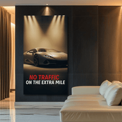 No Traffic on the Extra Mile Motivational Canvas Wall Art Print