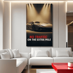 No Traffic on the Extra Mile Motivational Canvas Wall Art Print