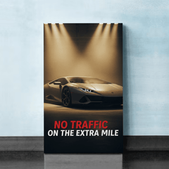 No Traffic on the Extra Mile Motivational Canvas Wall Art Print