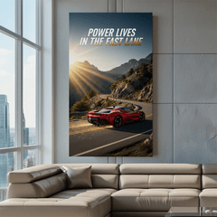 Power Lives in the Fast Lane Motivational Canvas Wall Art Print