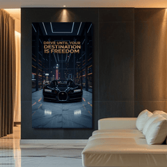 Drive Until Your Destination Is Freedom Motivational Canvas Wall Art Print