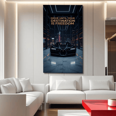 Drive Until Your Destination Is Freedom Motivational Canvas Wall Art Print