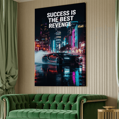 Success Is the Best Revenge Motivational Canvas Wall Art Print