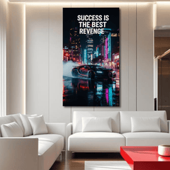 Success Is the Best Revenge Motivational Canvas Wall Art Print