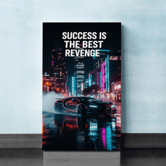 Success Is the Best Revenge Motivational Canvas Wall Art Print