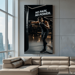 No Pain No Power Motivational Canvas Wall Art Print