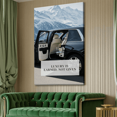 Luxury Is Earned Not Given Motivational Canvas Wall Art Print
