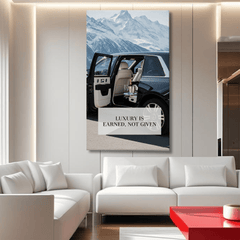 Luxury Is Earned Not Given Motivational Canvas Wall Art Print