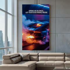 Grind in Silence Let Success Make Noise Motivational Canvas Wall Art Print