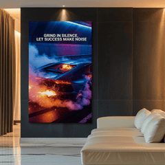 Grind in Silence Let Success Make Noise Motivational Canvas Wall Art Print