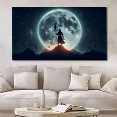 Moonlit Power – Lord Shiva Silhouette Canvas Wall Art