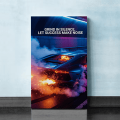 Grind in Silence Let Success Make Noise Motivational Canvas Wall Art Print