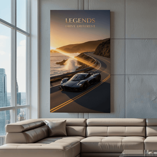 Legends Drive Different Motivational Canvas Wall Art Print