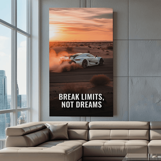 Break Limits Not Dreams Motivational Canvas Wall Art Print