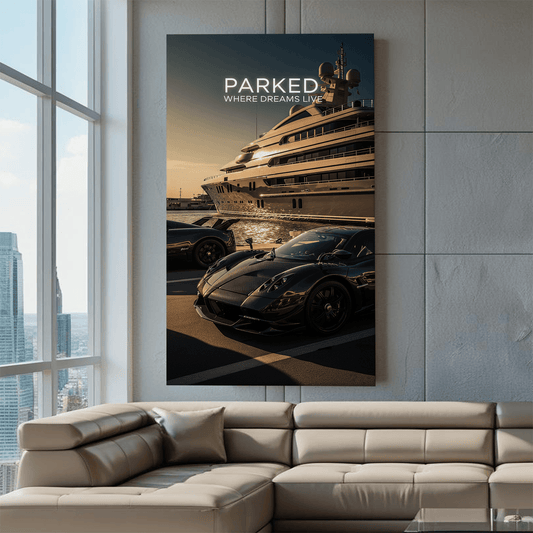Parked Where Dreams Live Motivational Canvas Wall Art Print