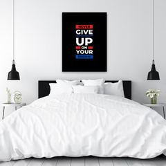Never Give Up On Your Dreams Motivational Canvas Wall Art – Modern Inspirational Home & Office Decor