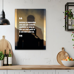 Nothing Is Impossible Motivational Canvas Wall Art – Inspirational Quote Print for Home & Office Décor