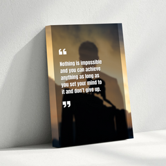 Nothing Is Impossible Motivational Canvas Wall Art – Inspirational Quote Print for Home & Office Décor
