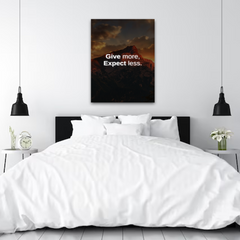 Give More Expect Less Motivational Canvas Wall Art – Inspirational Quote Print for Home & Office Décor