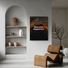 Give More Expect Less Motivational Canvas Wall Art – Inspirational Quote Print for Home & Office Décor