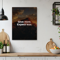 Give More Expect Less Motivational Canvas Wall Art – Inspirational Quote Print for Home & Office Décor