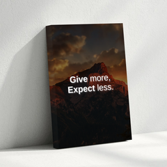 Give More Expect Less Motivational Canvas Wall Art – Inspirational Quote Print for Home & Office Décor