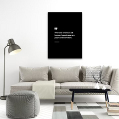 Human Happiness Motivational Canvas Wall Art – Inspirational Quote Print for Home & Office Décor