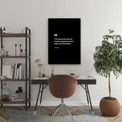 Human Happiness Motivational Canvas Wall Art – Inspirational Quote Print for Home & Office Décor