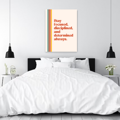 Stay Focused Motivational Canvas Wall Art – Inspirational Quote Print for Home & Office Decor
