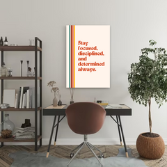 Stay Focused Motivational Canvas Wall Art – Inspirational Quote Print for Home & Office Decor