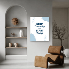 Stop Dreaming Start Doing Motivational Canvas Wall Art – Inspirational Quote Print for Home & Office Decor