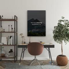 Work Hard Dream Big Motivational Canvas Wall Art – Inspirational Quote Print for Home & Office Decor