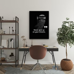 Never Give Up on Your Dreams Canvas Wall Art – Motivational Quote Print for Home & Office Decor