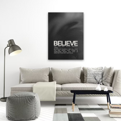 Believe Motivational Canvas Wall Art – Inspirational Quote Print for Home & Office Decor