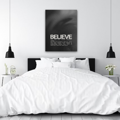 Believe Motivational Canvas Wall Art – Inspirational Quote Print for Home & Office Decor