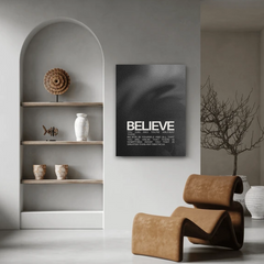 Believe Motivational Canvas Wall Art – Inspirational Quote Print for Home & Office Decor