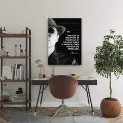 Miracle Believing in Yourself Motivational Canvas Wall Art – Inspirational Quote Print for Home & Office Decor