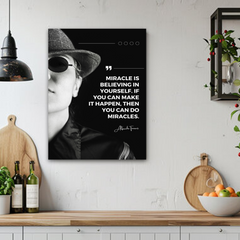 Miracle Believing in Yourself Motivational Canvas Wall Art – Inspirational Quote Print for Home & Office Decor