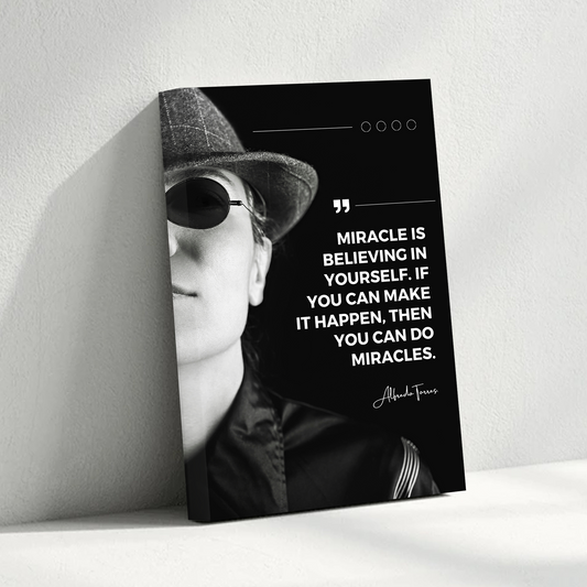 Miracle Believing in Yourself Motivational Canvas Wall Art – Inspirational Quote Print for Home & Office Decor