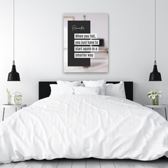 Start Again Smarter Motivational Canvas Wall Art – Inspirational Quote Print for Home & Office Decor