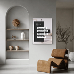 Start Again Smarter Motivational Canvas Wall Art – Inspirational Quote Print for Home & Office Decor